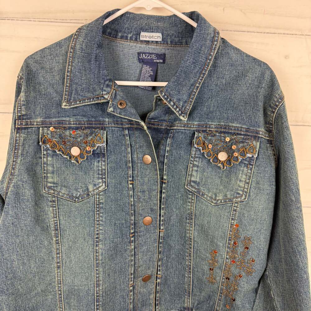Jazzie Denim Jean Jackets Size 2XL - Picture 2 of 5